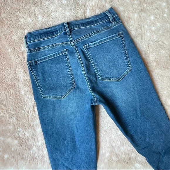 GARAGE High Rise Distressed Raw Hem Skinny Jeggings in Mudhoney Blue Size 7 - Picture 11 of 15